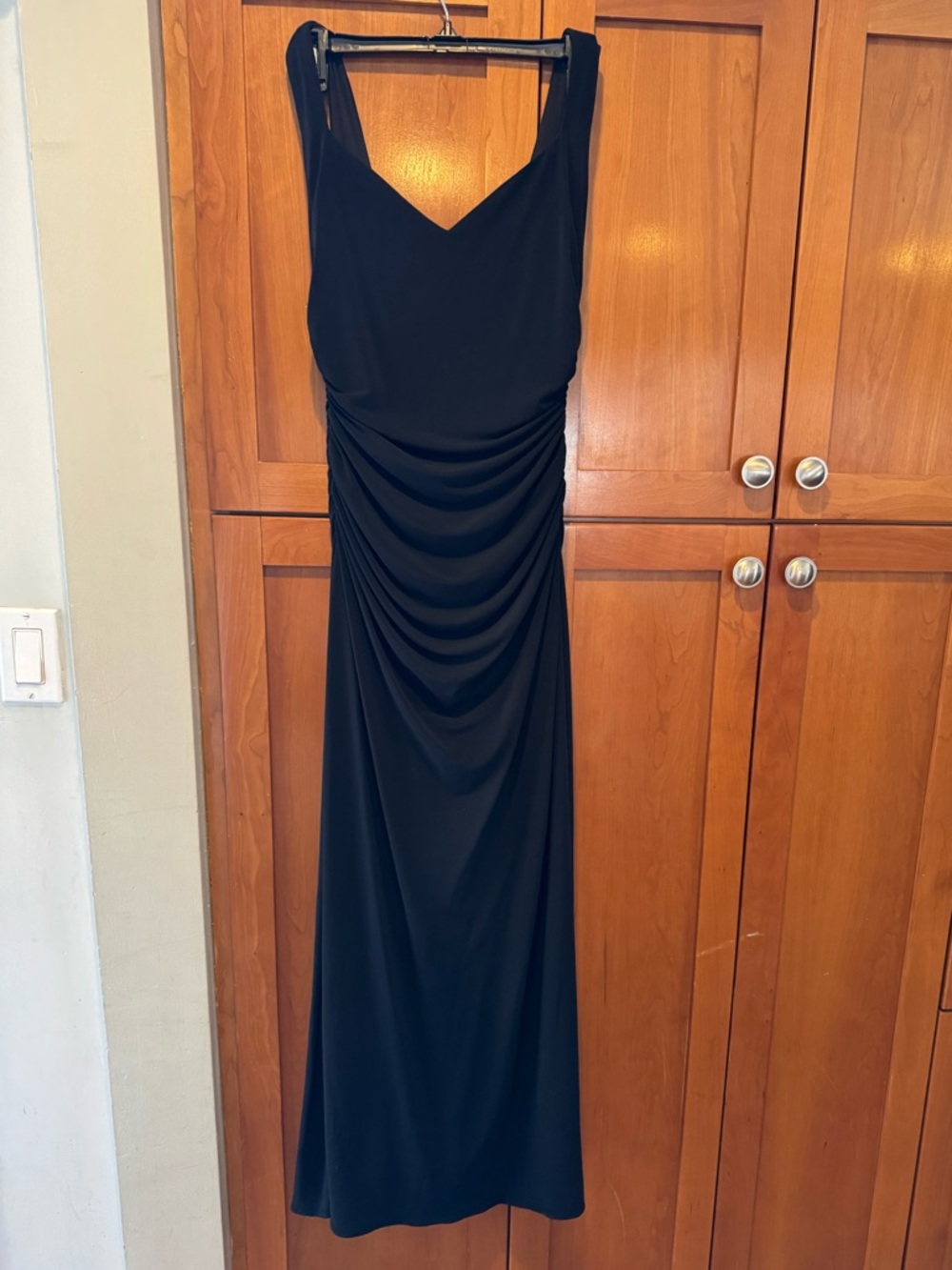 Laundry Black Sleeveless Draped Maxi Dress